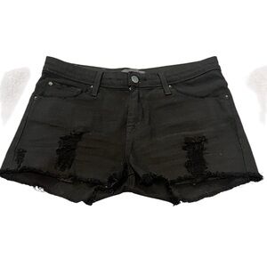 IRO Black Distressed Jean Shorts
